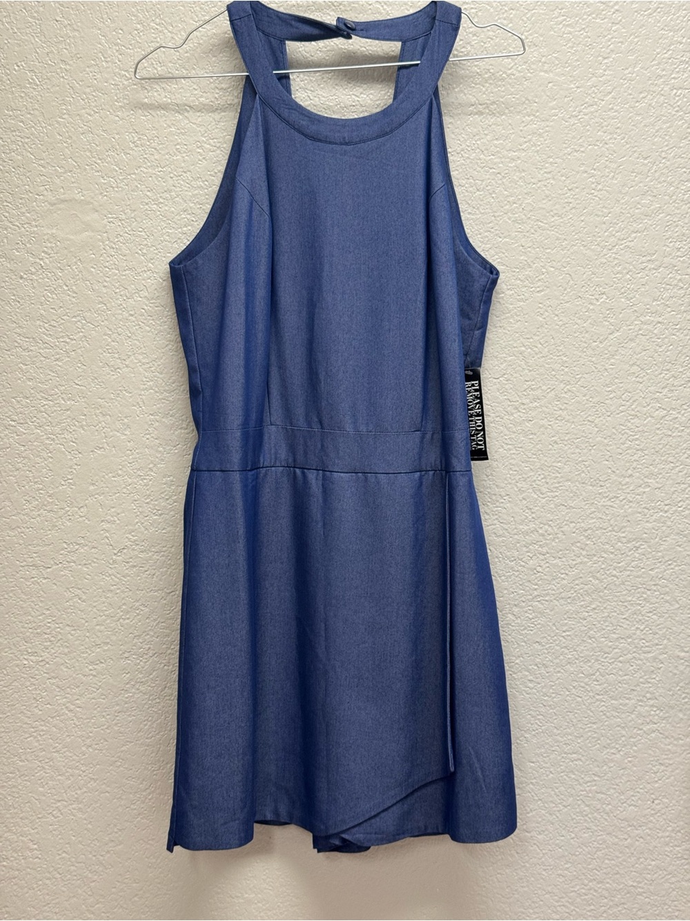 New York & Company Blue Sleeveless A-Line Mini Dress/ romper. Pit 19, Length 35